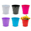 6PACK Vivid Coloured Metal Easter Buckets with Handle -12cm-