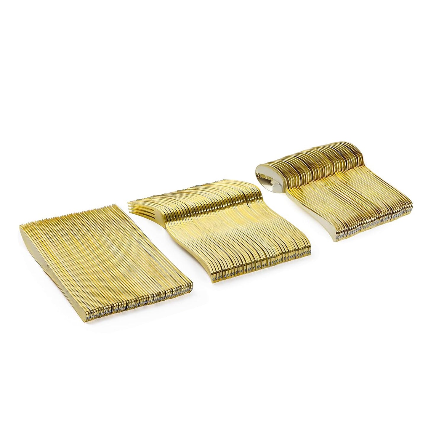 Reusable Metallic Gold Plastic Cutlery Set BULK