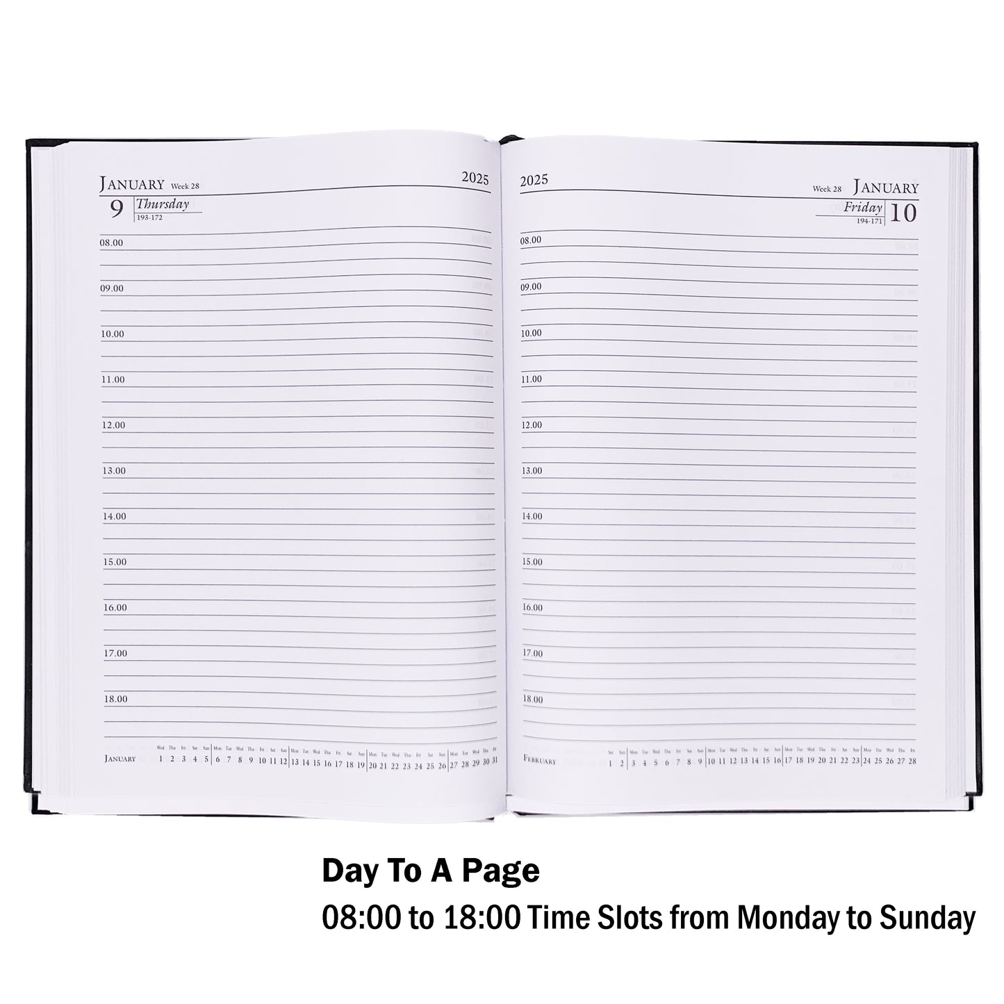 2024 2025 Financial Year Diary A4 Day To View Black