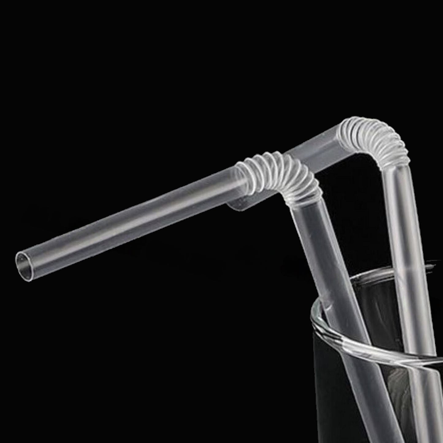 320pcs Clear Plastic Flexible Drinking Straws Bendable Straws 23cm