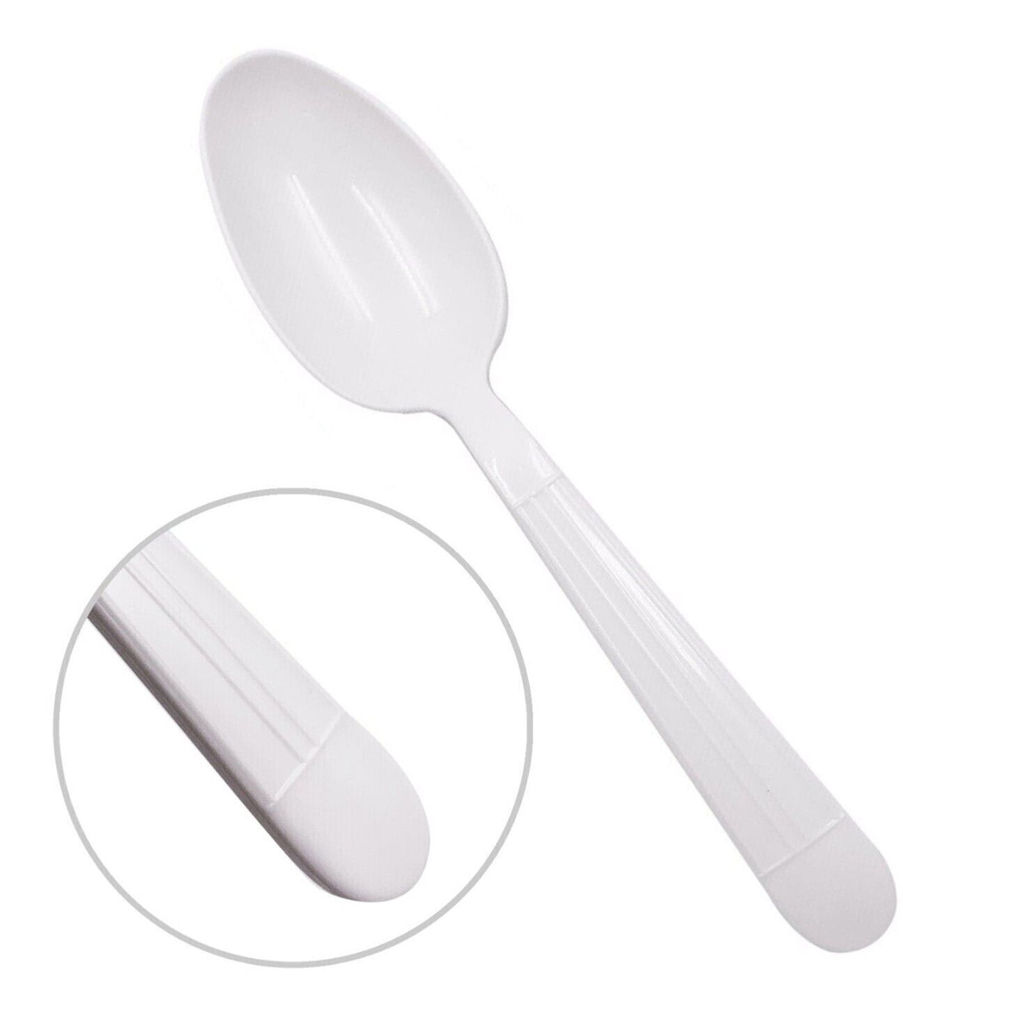 24 X Reusable White Plastic Spoons