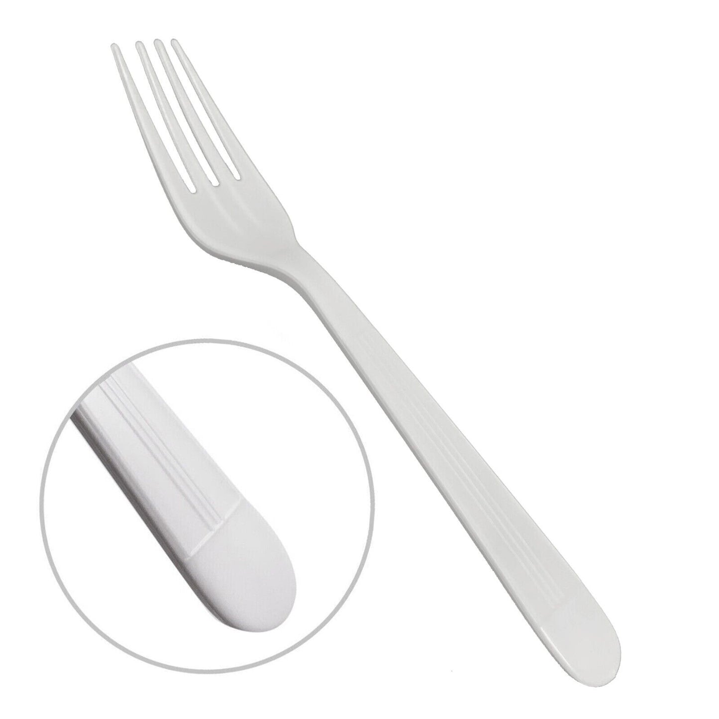 White Plastic Cutlery Embossed Designs