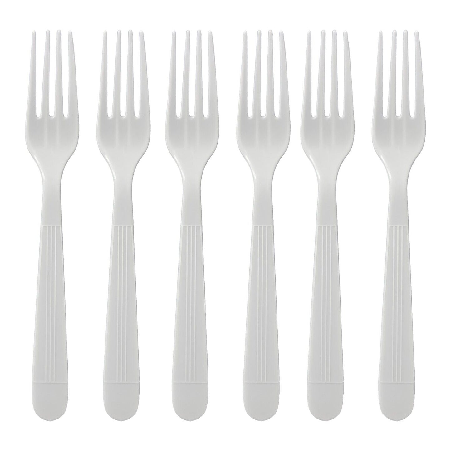 24 X Reusable White Plastic Forks