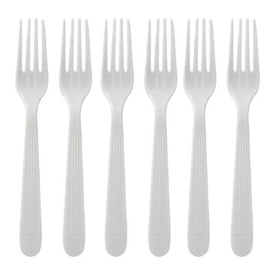 960 X Reusable White Plastic Forks