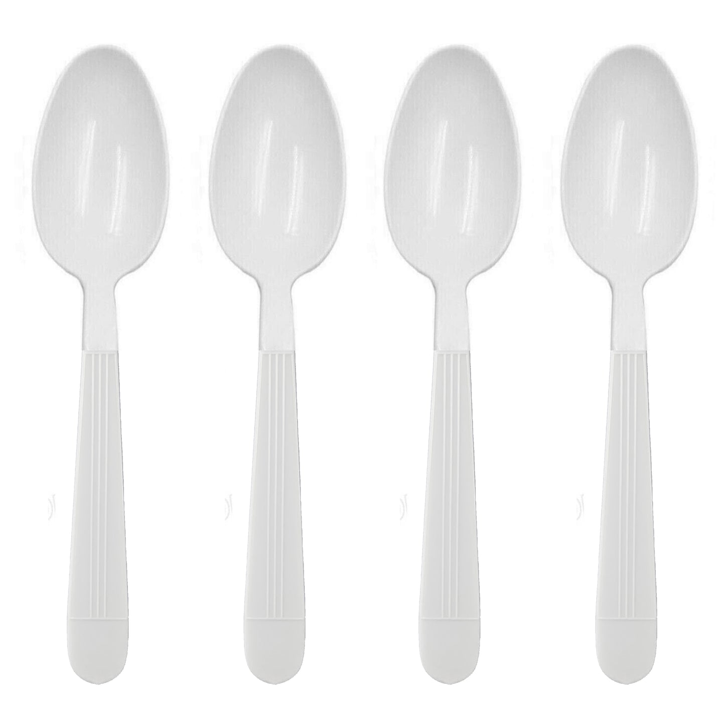 24 X Reusable White Plastic Spoons