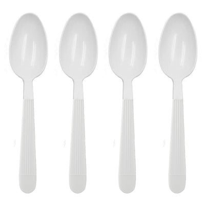 960 X Reusable White Plastic Spoons