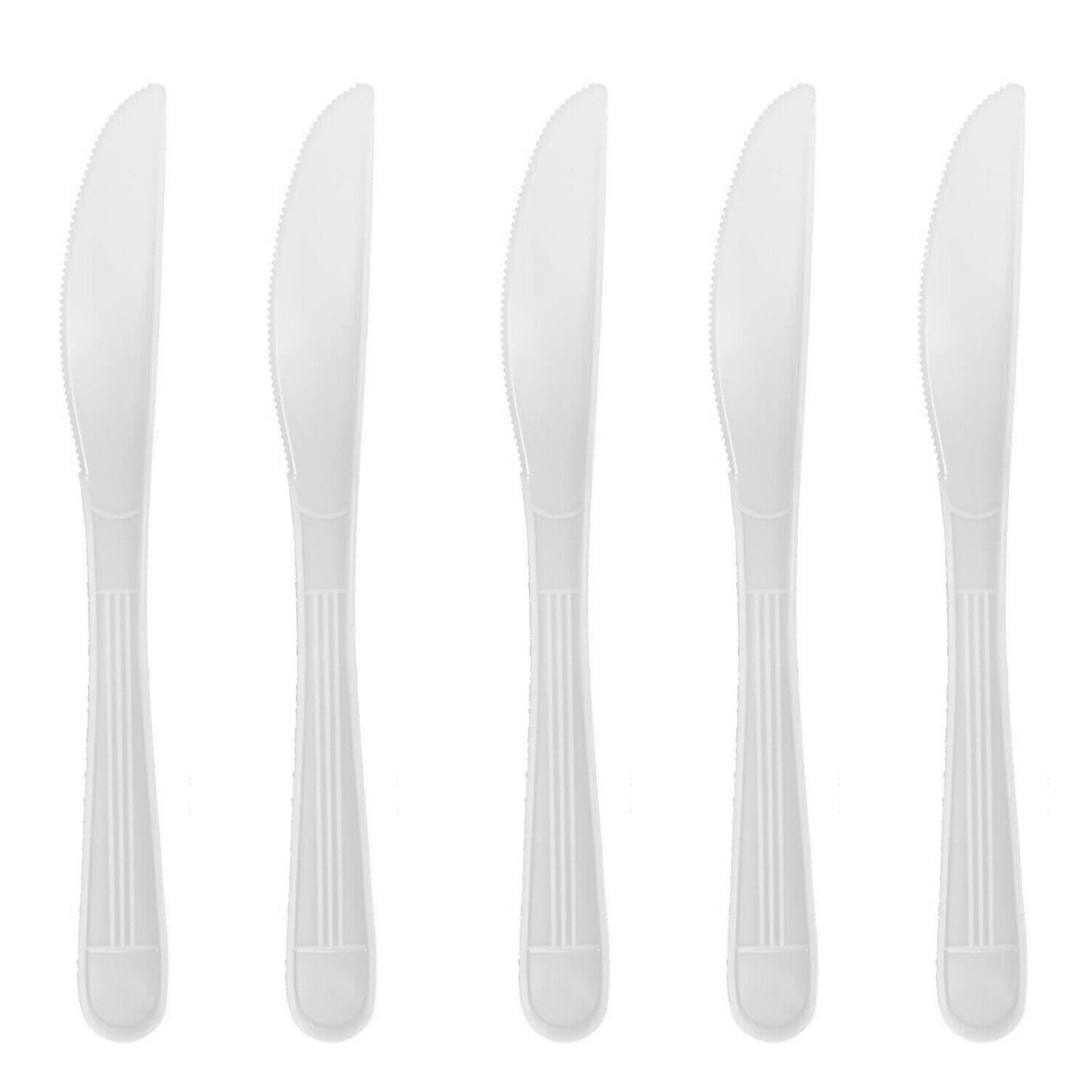 960 X Reusable White Plastic Knives