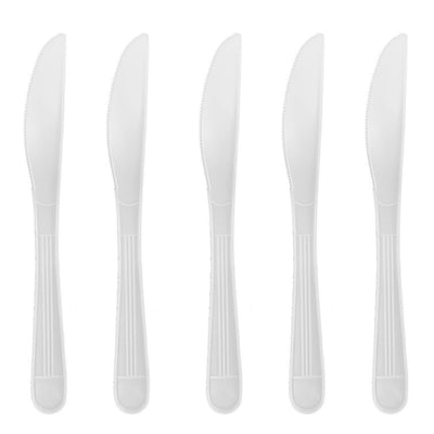 960 X Reusable White Plastic Knives