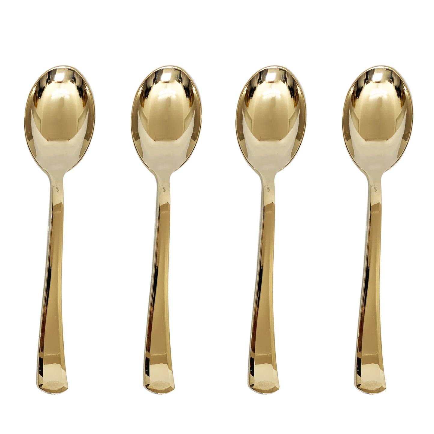 300 x Reusable Metallic Gold Plastic Spoons