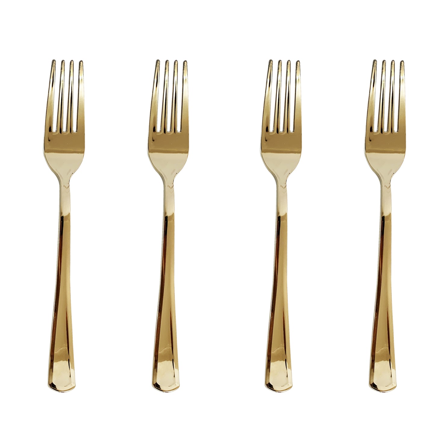 300 x Reusable Metallic Gold Plastic Forks