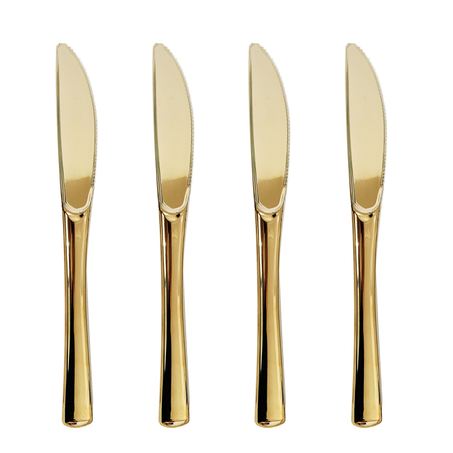 300 x Reusable Metallic Gold Plastic Knives