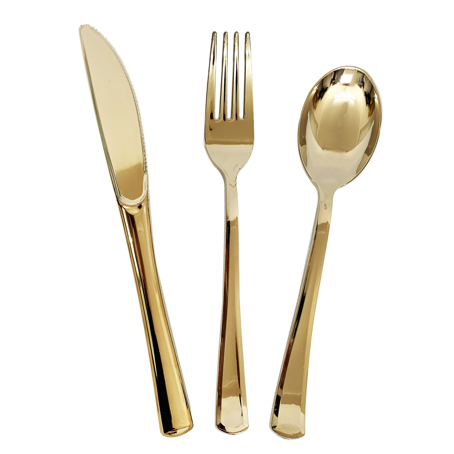 Reusable Metallic Gold Plastic Cutlery -BULK