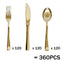 Reusable Metallic Gold Plastic Cutlery Set BULK