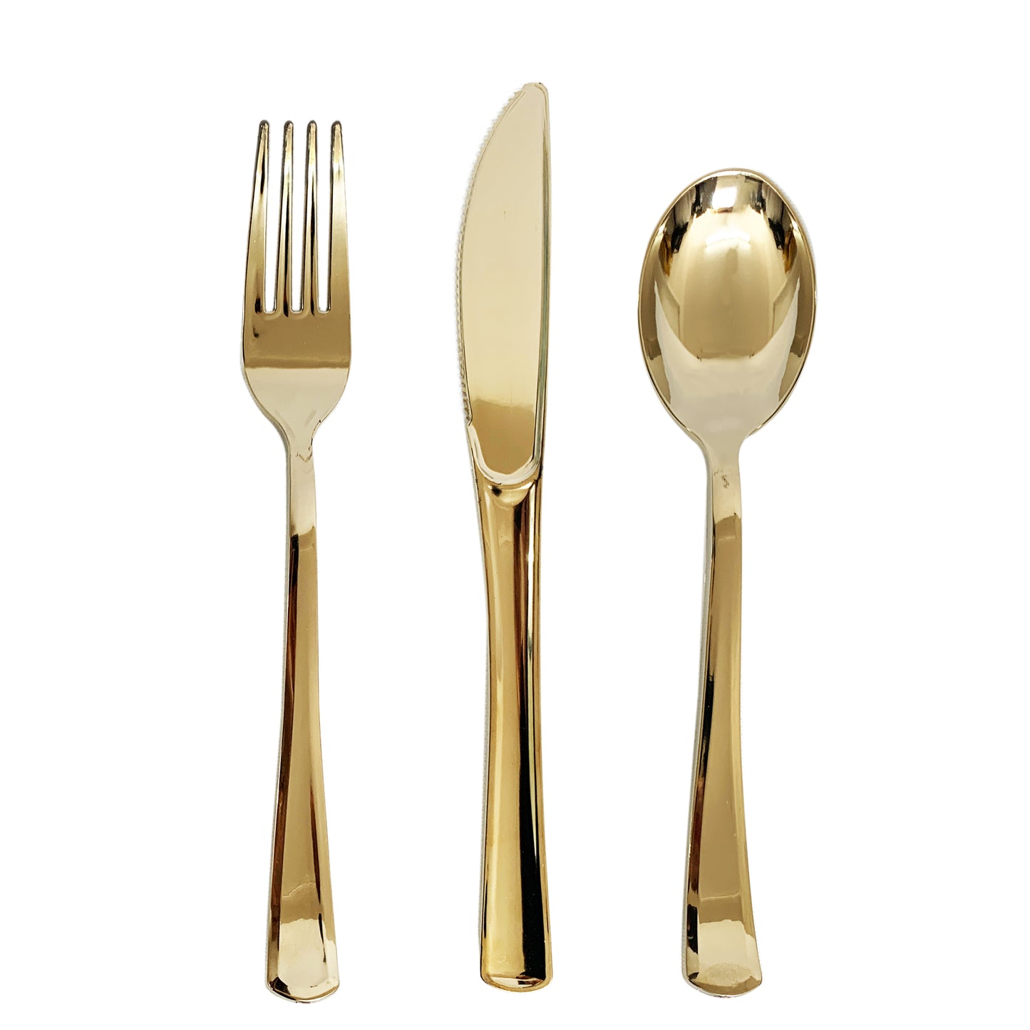 Reusable Metallic Gold Plastic Cutlery -BULK