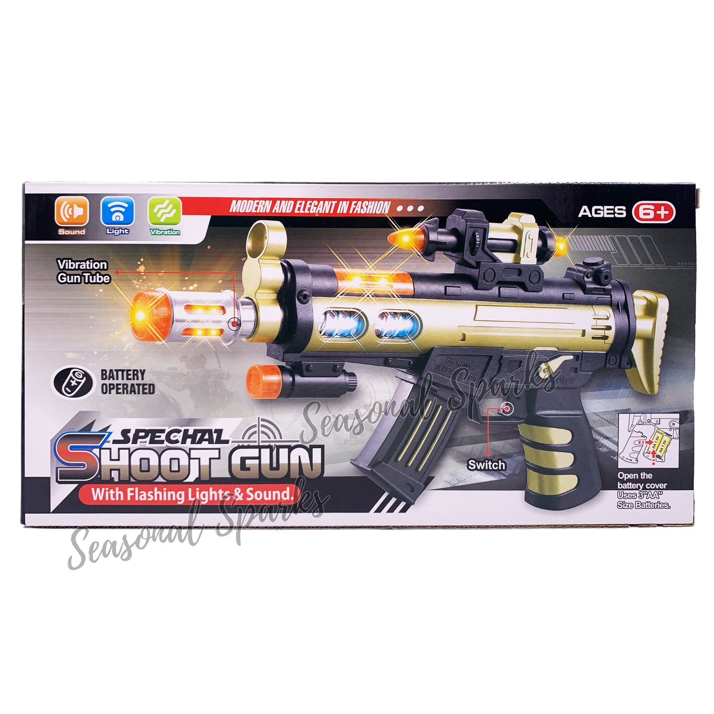 Plastic M4 SR-16 Rifle Gun Toy - 32.5cm-