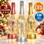 Glitter Swirl Champagne Bottle LED Light Warm White USB/Battery Christmas Decor – 3 Colours available