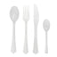 White Plastic Cutlery -Clam Edge