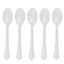 1000 X Reusable White Plastic Spoons Clam-Edge