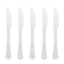 1000 X Reusable White Plastic Knives Clam-Edge