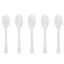 40 X Reusable White Plastic Teaspoons Clam-Edge