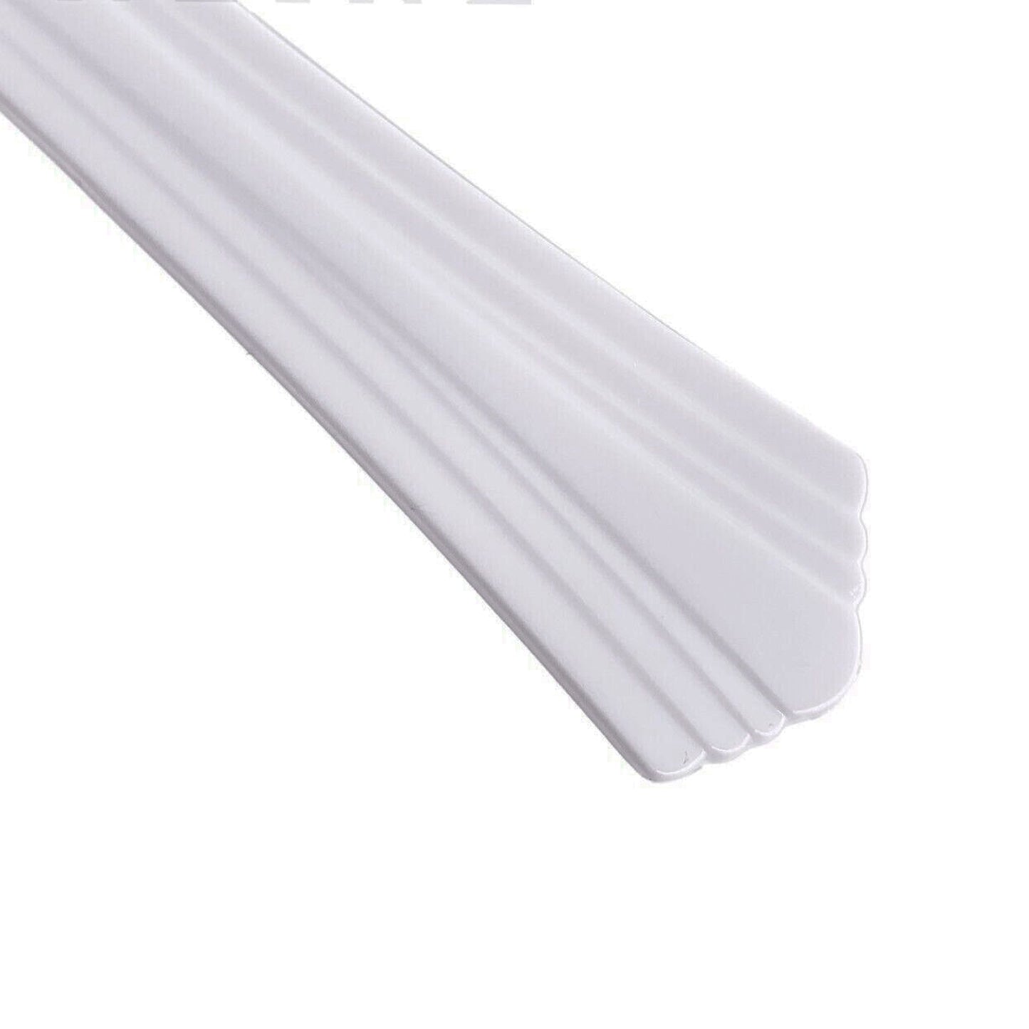 40 X Reusable White Plastic Spoons Clam-Edge