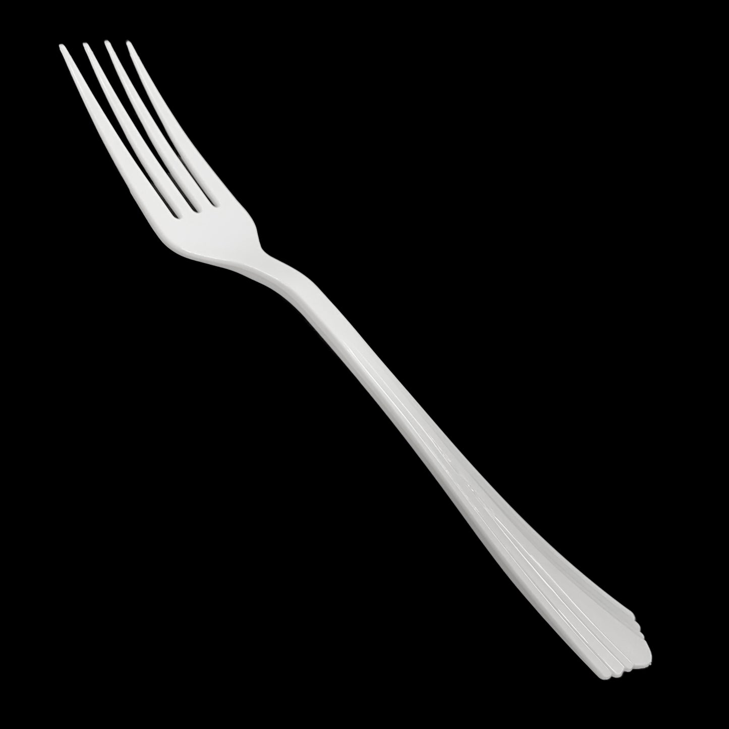 White Plastic Cutlery -Clam Edge