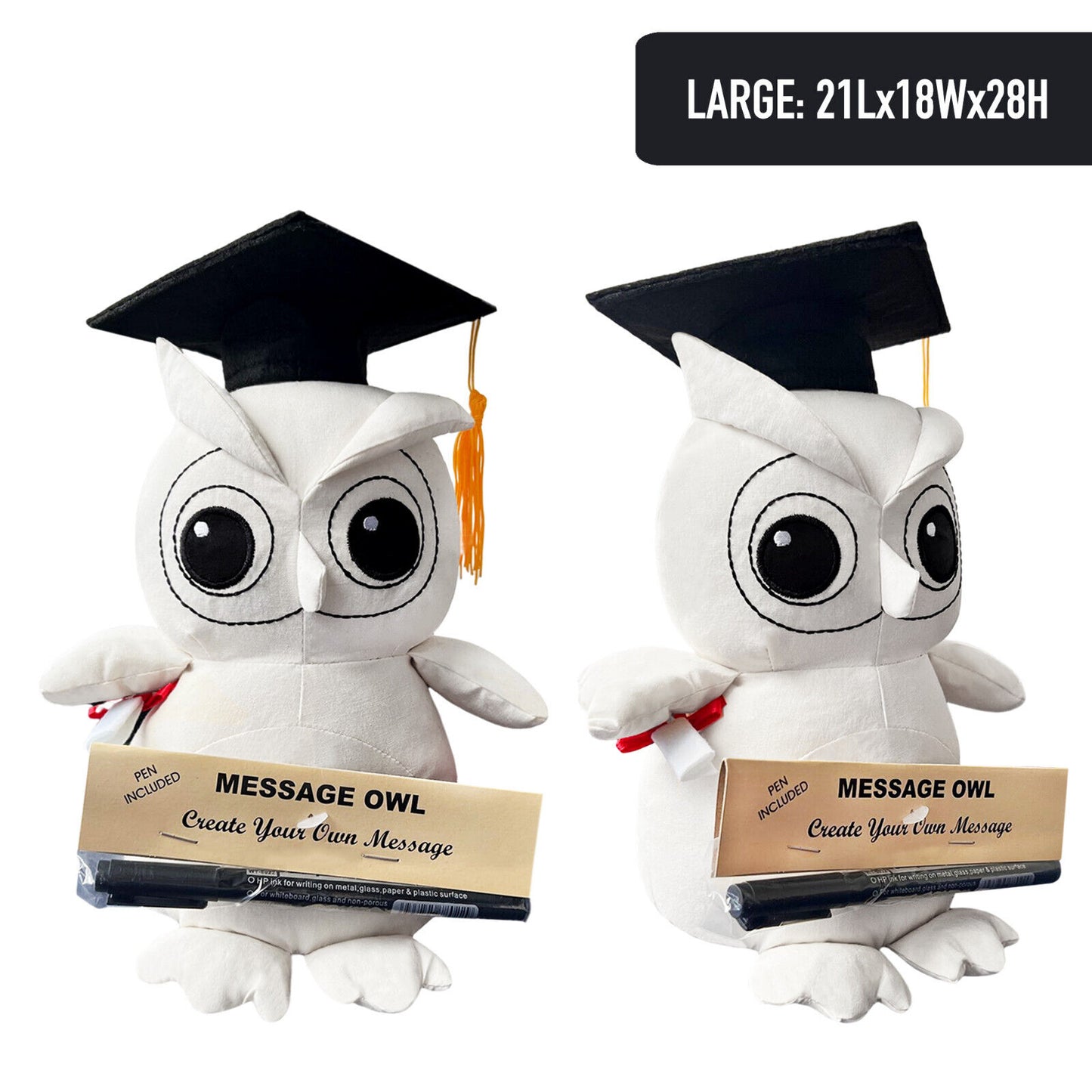 24cm Message Fluffy Owl Signature Marker Graduation Personalised Gift