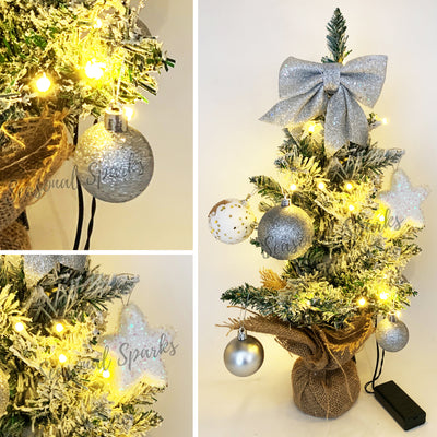 50cm LED Light Silver Christmas Tree