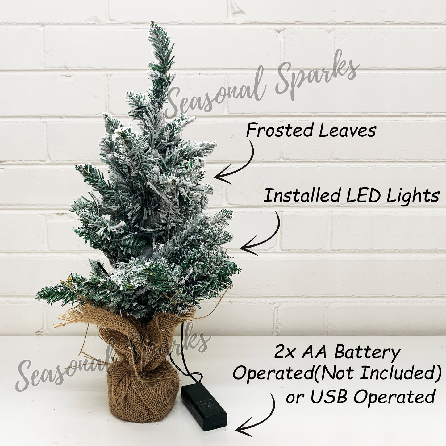 50cm LED Light Silver Christmas Tree