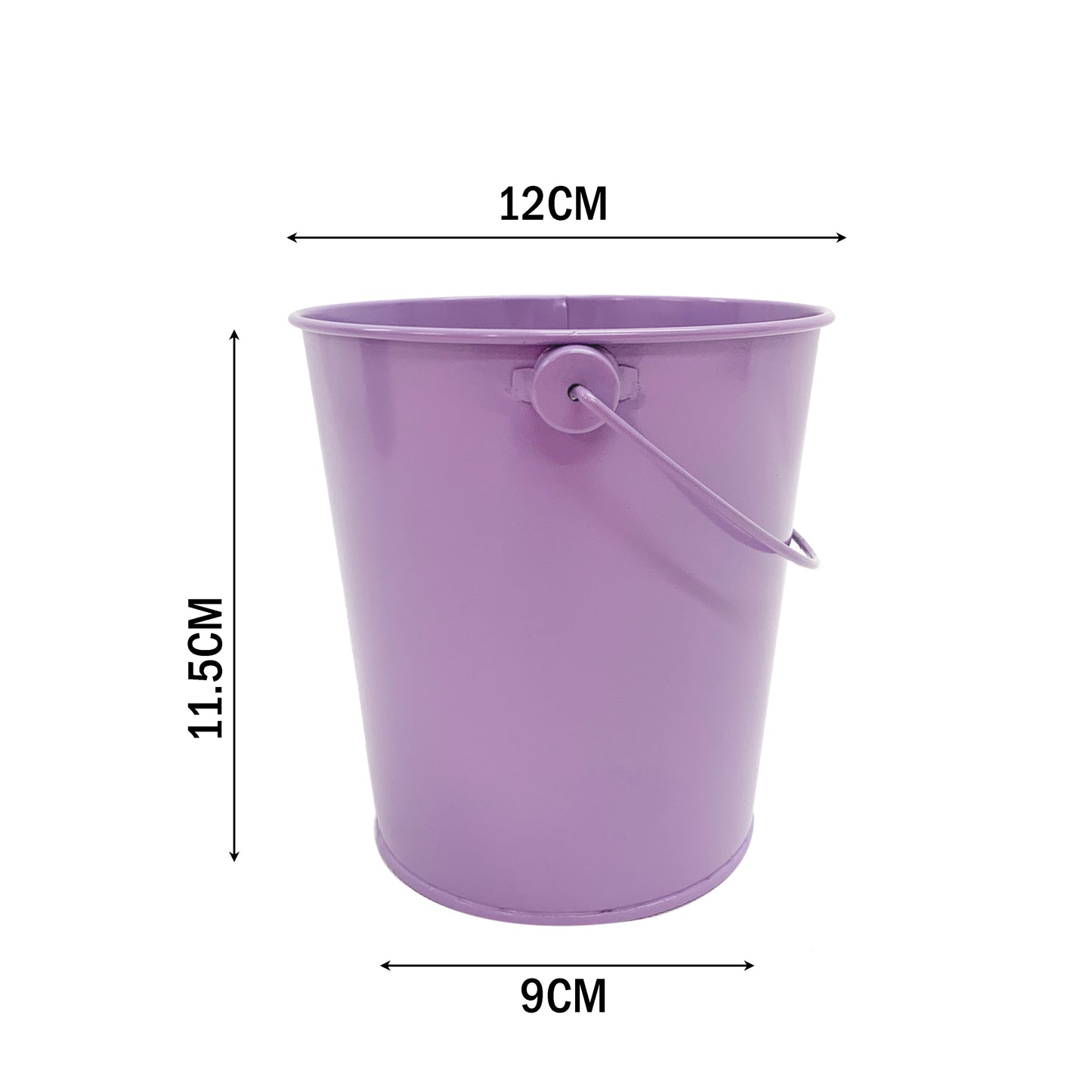 24pk Purple Metal Easter Buckets with Handle -12cm-