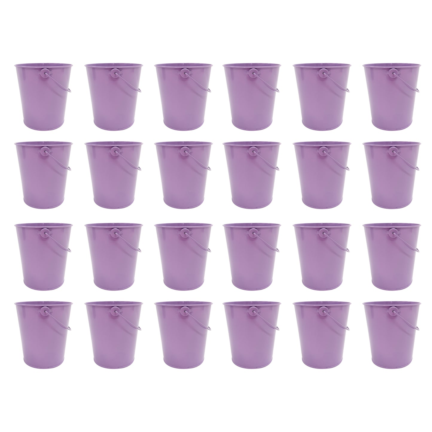 24pk Purple Metal Easter Buckets with Handle -12cm-