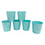 24pk Teal Blue Metal Easter Buckets with Handle -12cm-