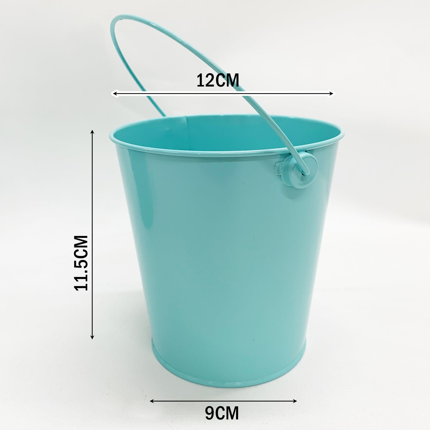 24pk Teal Blue Metal Easter Buckets with Handle -12cm-