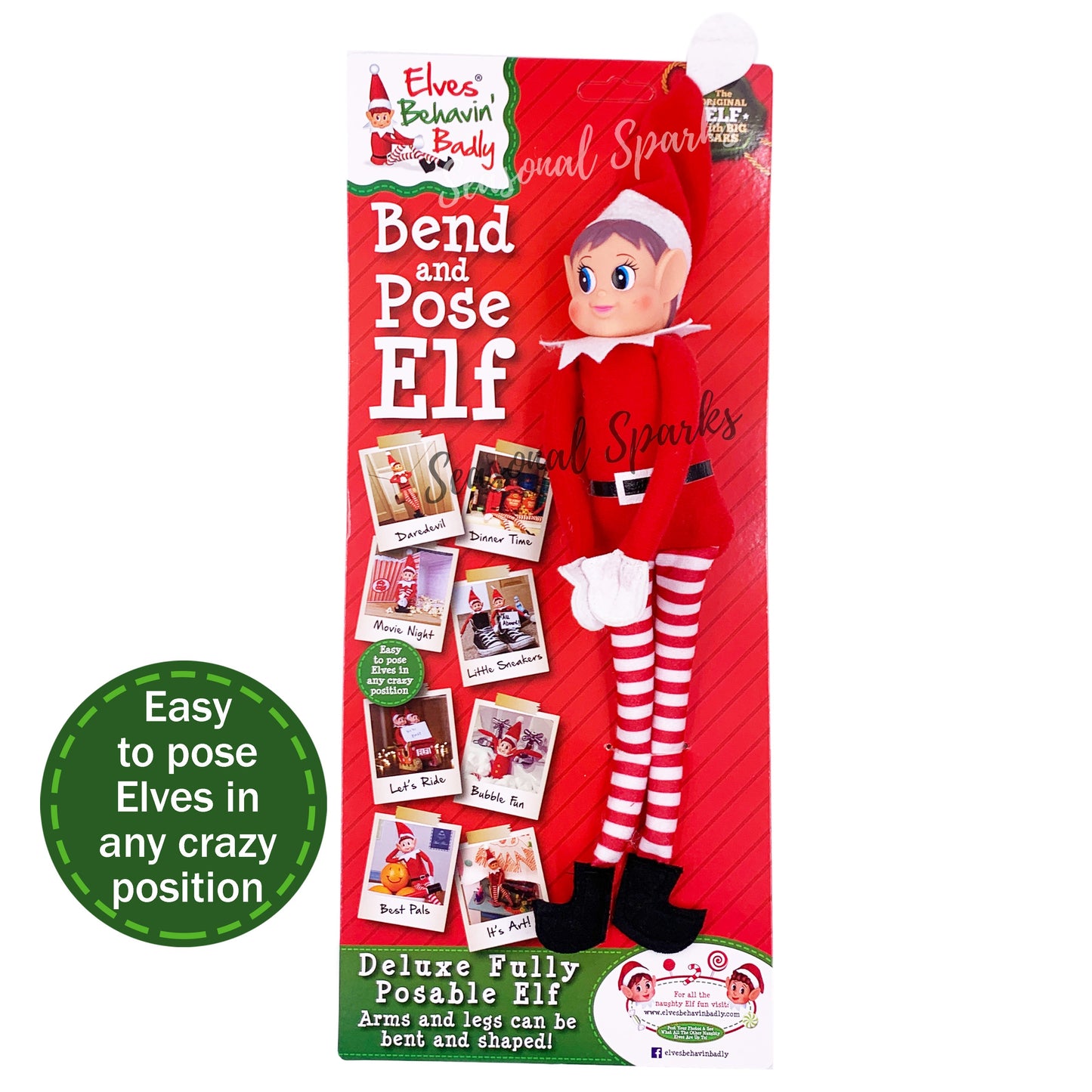 Red Bendable Plush Elf Behavin' Badly