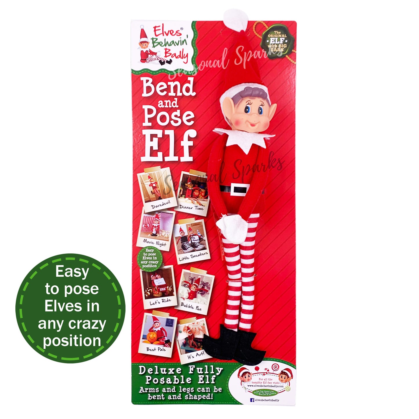 Red Bendable Plush Elf Behavin' Badly