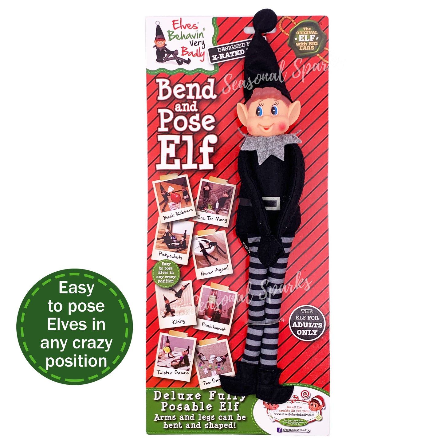 Bendable Plush Black Elf Behavin' Badly