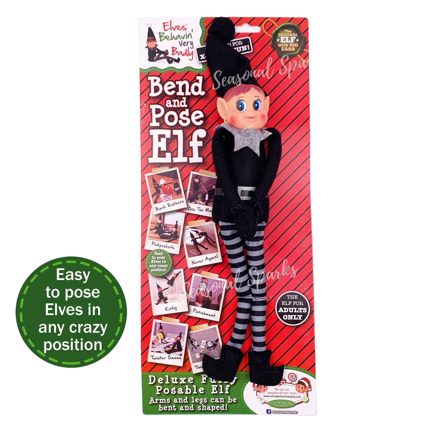 Bendable Plush Black Elf Behavin' Badly