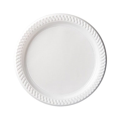 50pcs 230mm White Plastic Embossed Plates