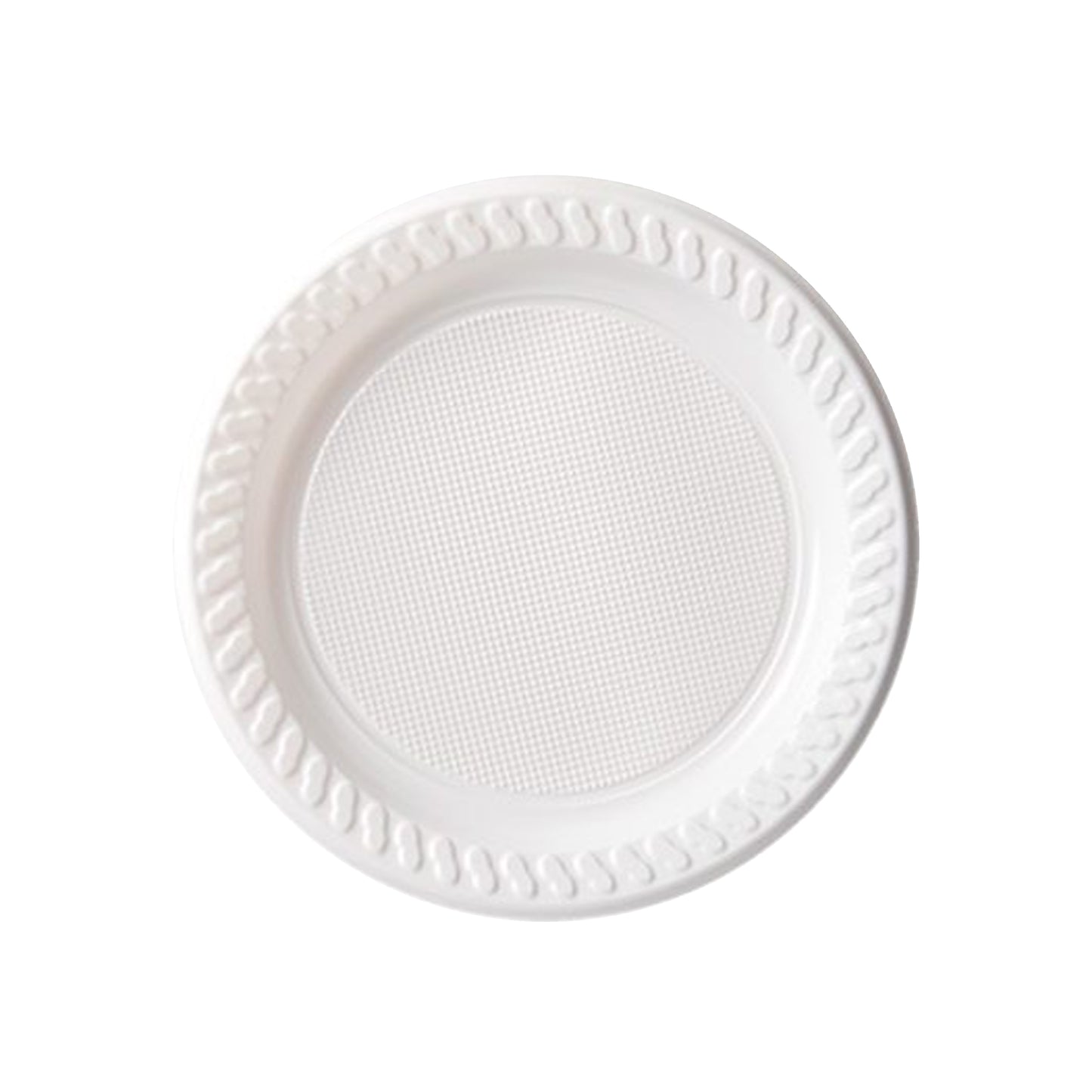 White Plastic Embossed Plates & Bowls