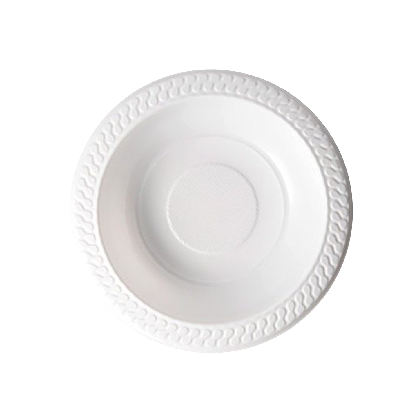 50pcs 180mm White Plastic Embossed Bowls