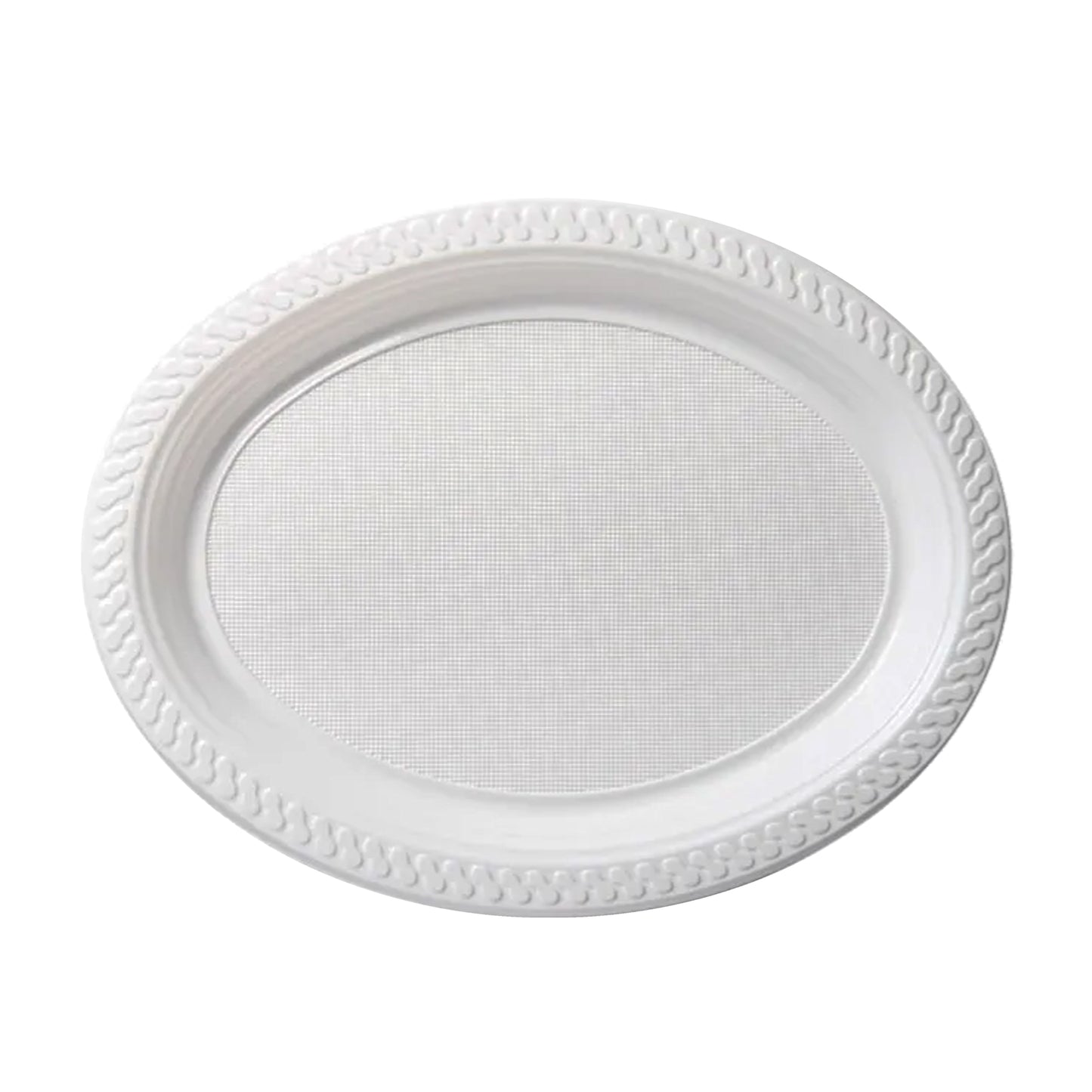 100pcs 230x300mm White Plastic Embossed Oval Plates