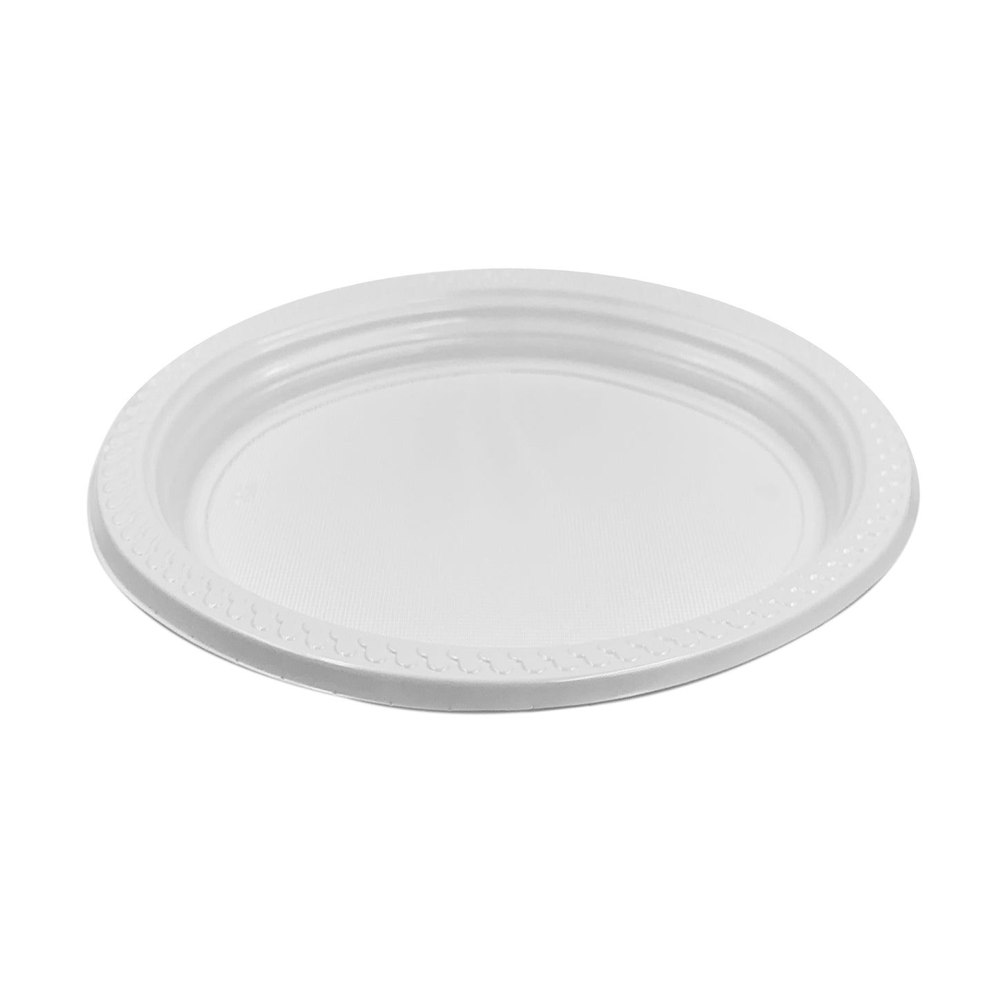 White Plastic Embossed Plates & Bowls