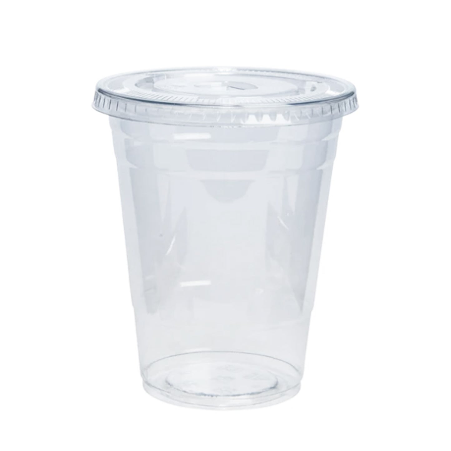 350ml Clear Plastic Cups with Flat Lids 12oz