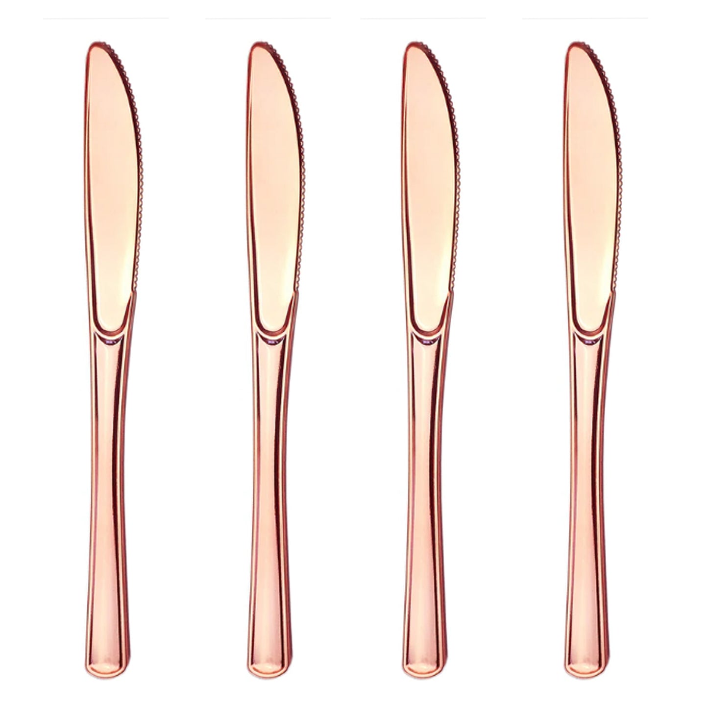 300 x Reusable Metallic Rosegold Plastic Knives