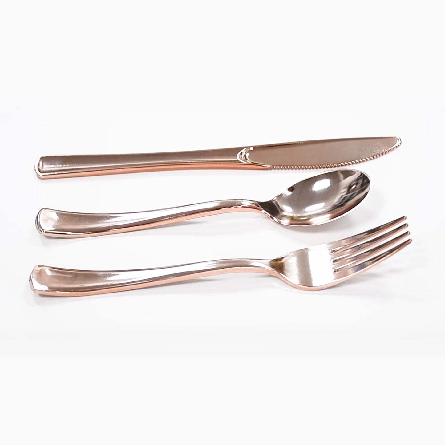 12 x Reusable Metallic Rosegold Plastic Knives