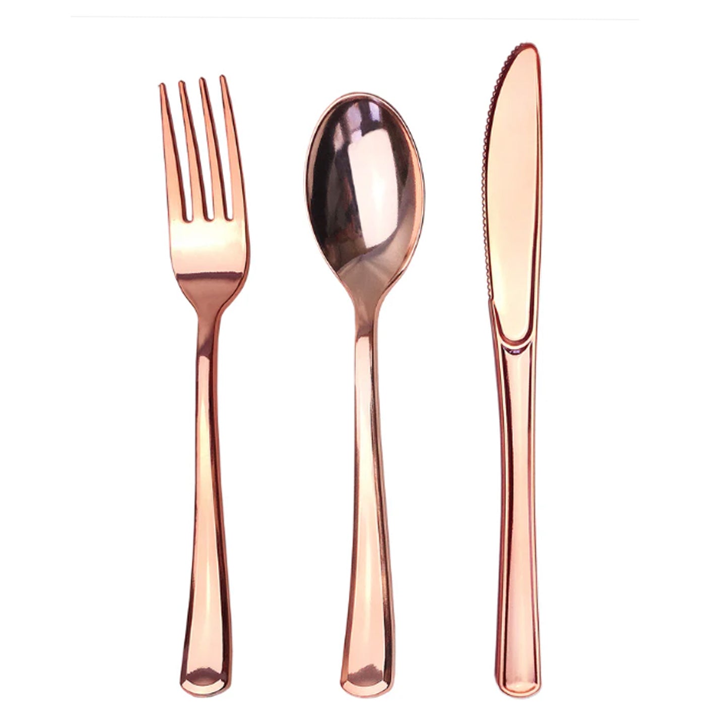 Reusable Metallic Rosegold Plastic Cutlery