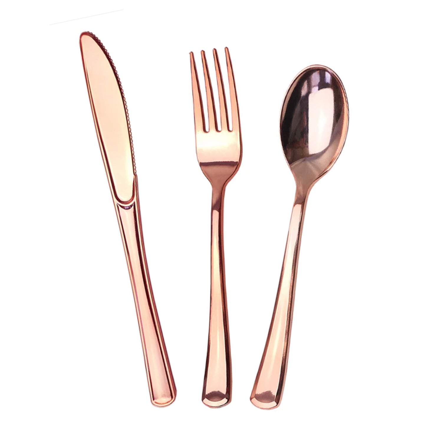 Reusable Metallic Rosegold Plastic Cutlery