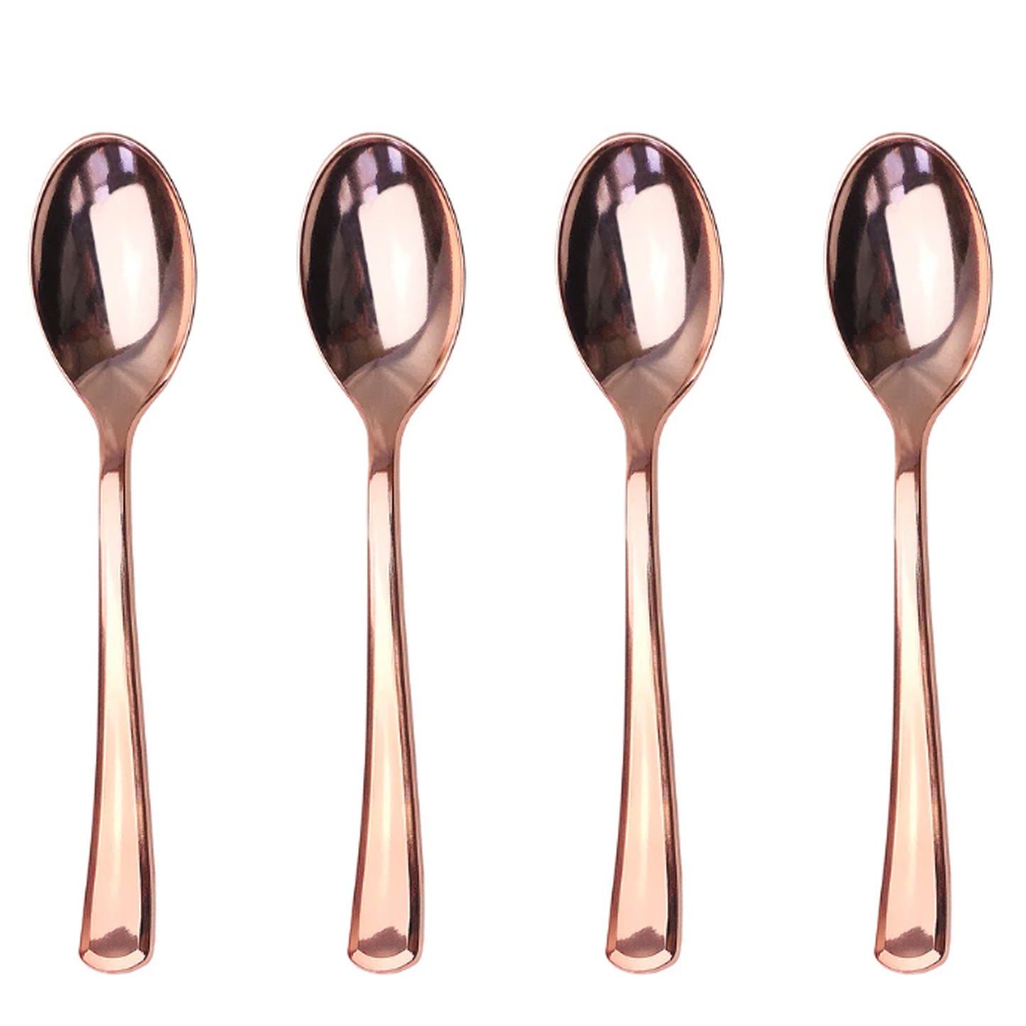 12 x Reusable Metallic Rosegold Plastic Spoons