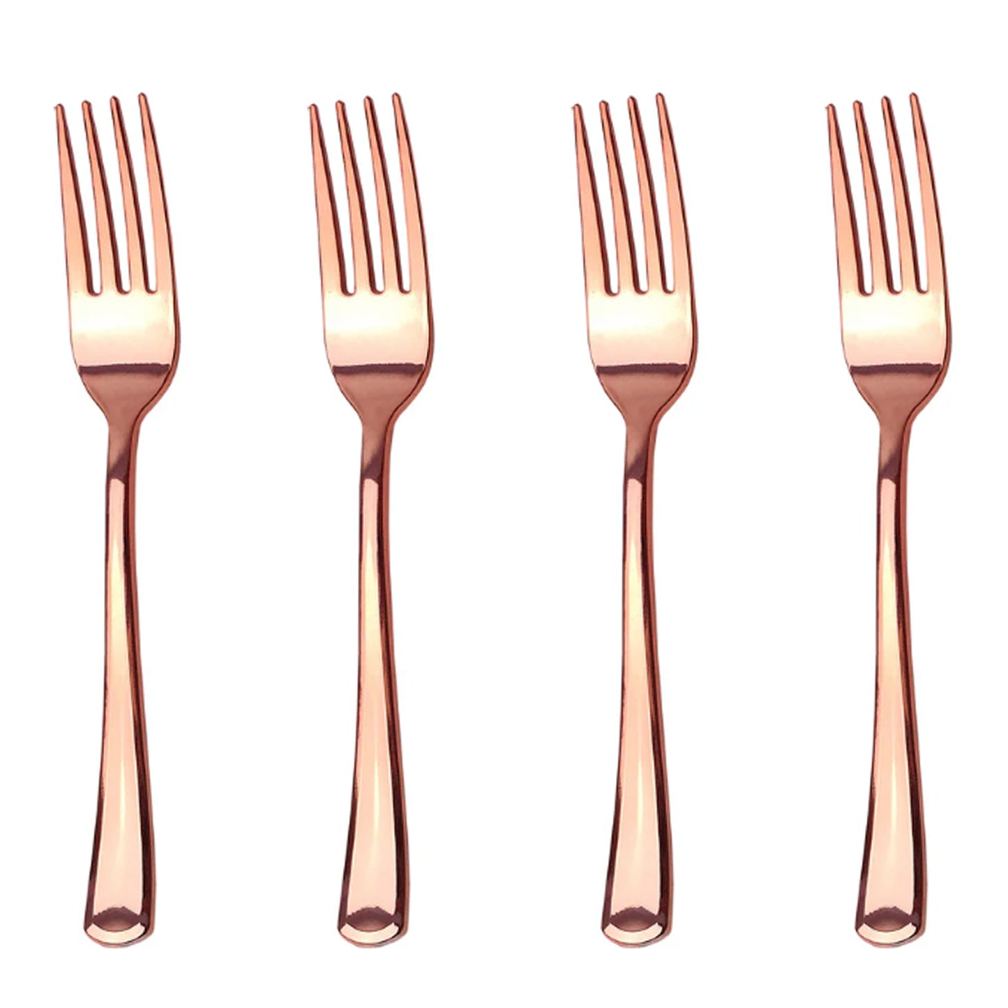 300 x Reusable Metallic Rosegold Plastic Forks