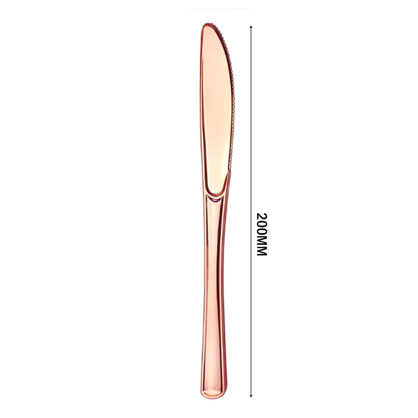 300 x Reusable Metallic Rosegold Plastic Knives